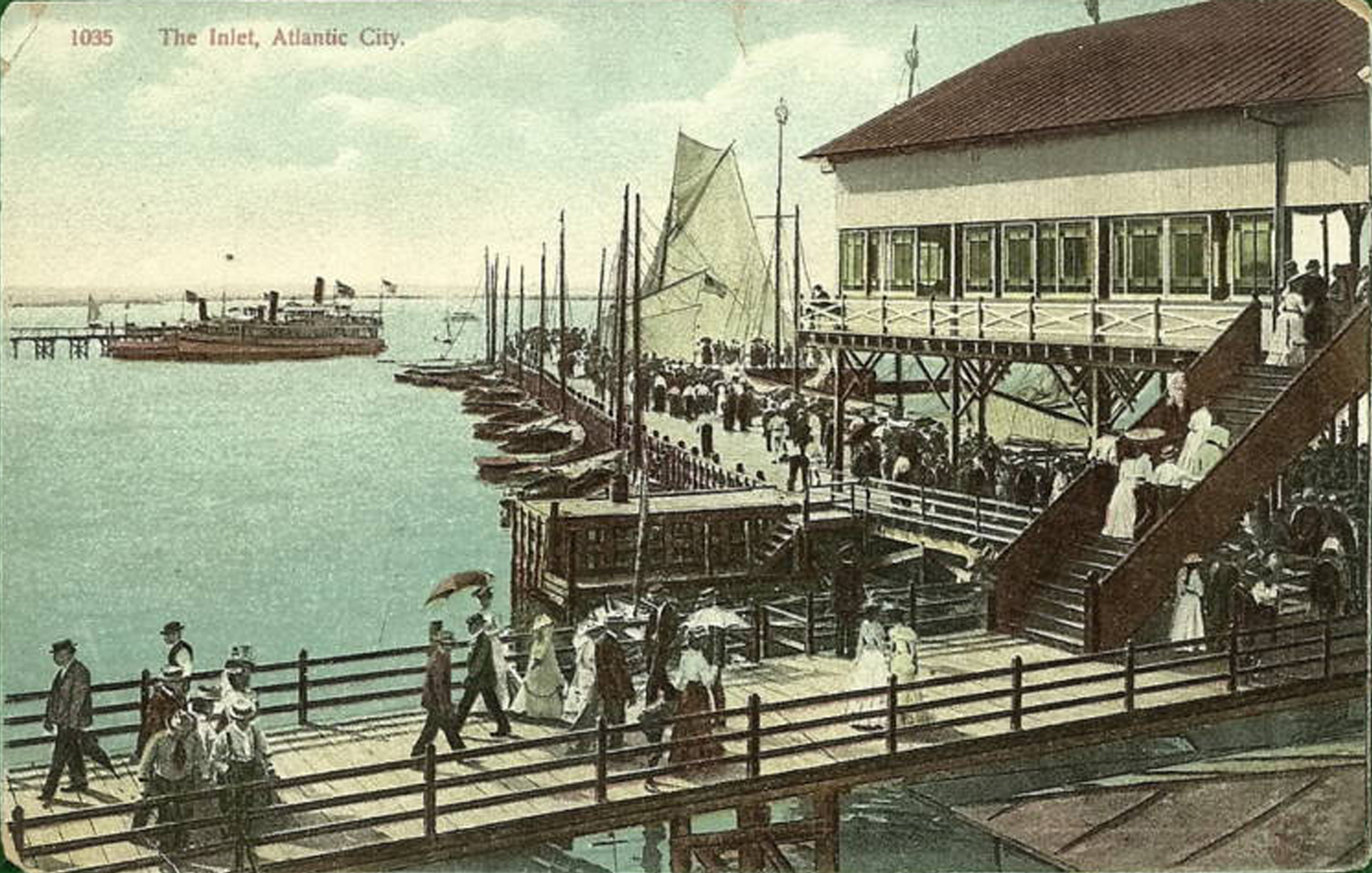 Atlantic City - Activity at The Inlet - 1906