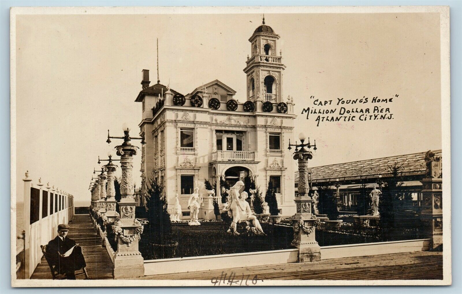 Atlantic City - Captain Youngs Home at the end of Million Dollar Pier - 1910