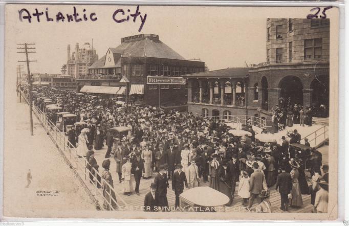 Atlantic City - Easter Boardwalk crowd by Lawrence Pharmacy