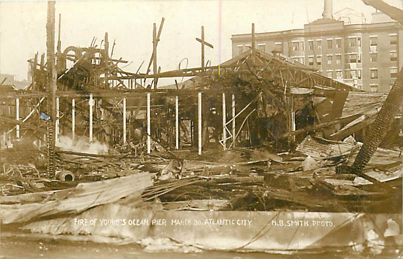 Atlantic City - Fire damage at Youngs Pier - 1912