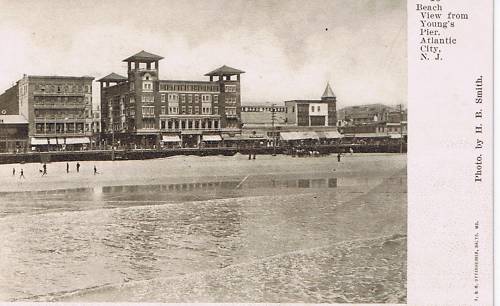 Atlantic City - Looking back at the beach and boardwalk from Youngs Pier