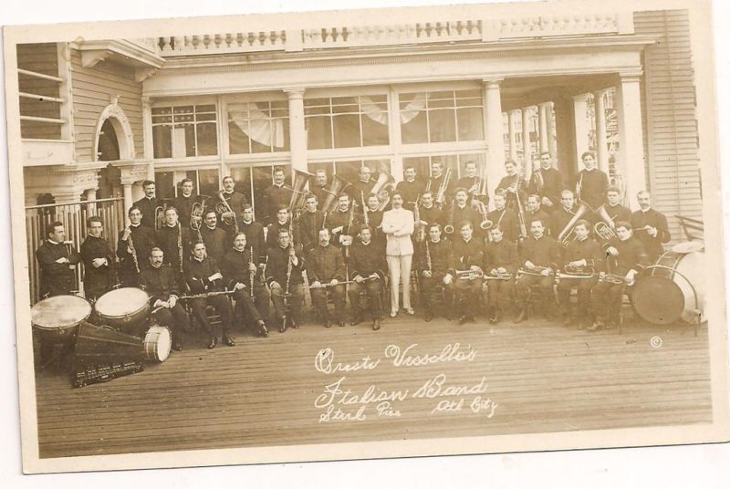 Atlantic City - The Italian Band at Steel Pier - 1910