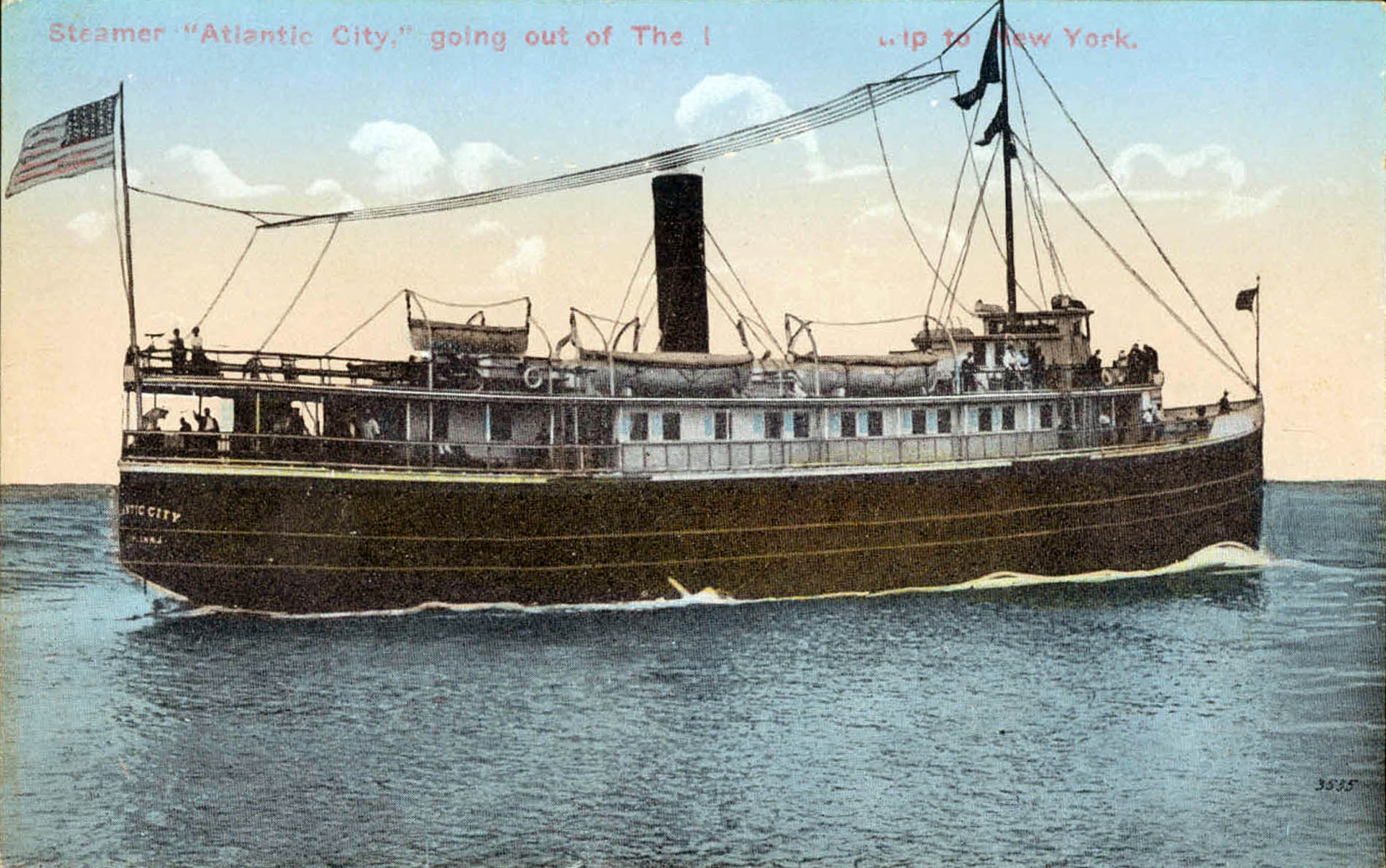 Atlantic City - acSS Atlantic City LeavingIng for New York City - c 1910s