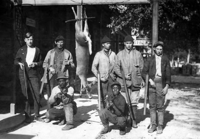 Egg Harbor City - Deer Hunters-Standing l-r- Carl F Jensen -Father of Harry Jensen Grandfather of Bruce Jensen of Weekstown- George Dolts- Charles Saur -Louie Saurs father- Joe Slavinski- unkown - Kneelin l-r- Al Bolin and Fred Bolin