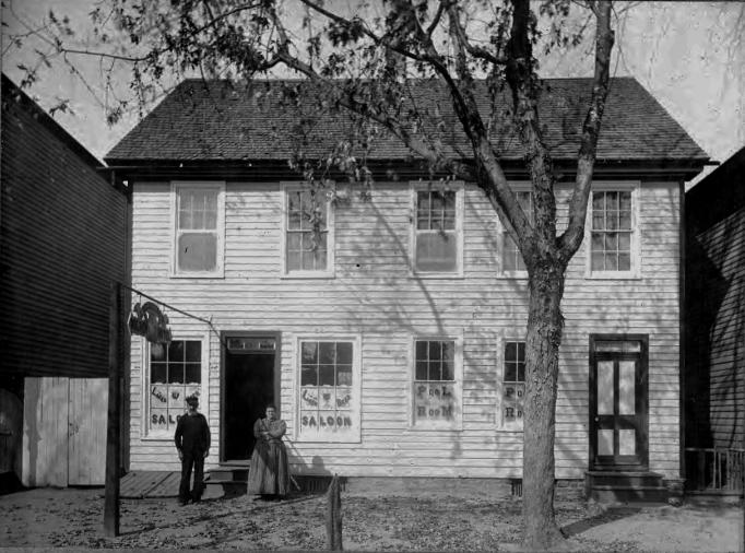 Egg Harbor City - The Golden Hotel owned by John Reichenbach - The two-story building was located at 123-127 Philadelphia Ave - taken in 1895 by Fred Hess of 2506 Arctic Ave