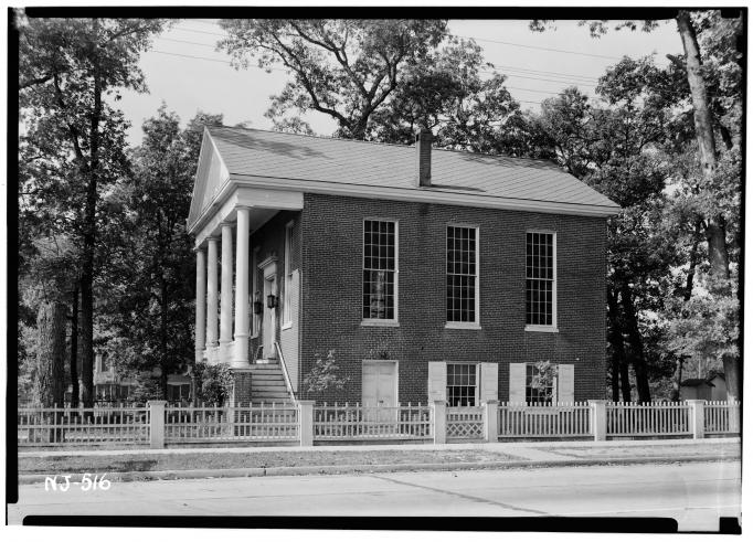 Mays Landing - Mays Landing Presbyterian Church - Exterior - East view - Nathaniel R Ewan Photographer - October 10 1938 - HABS