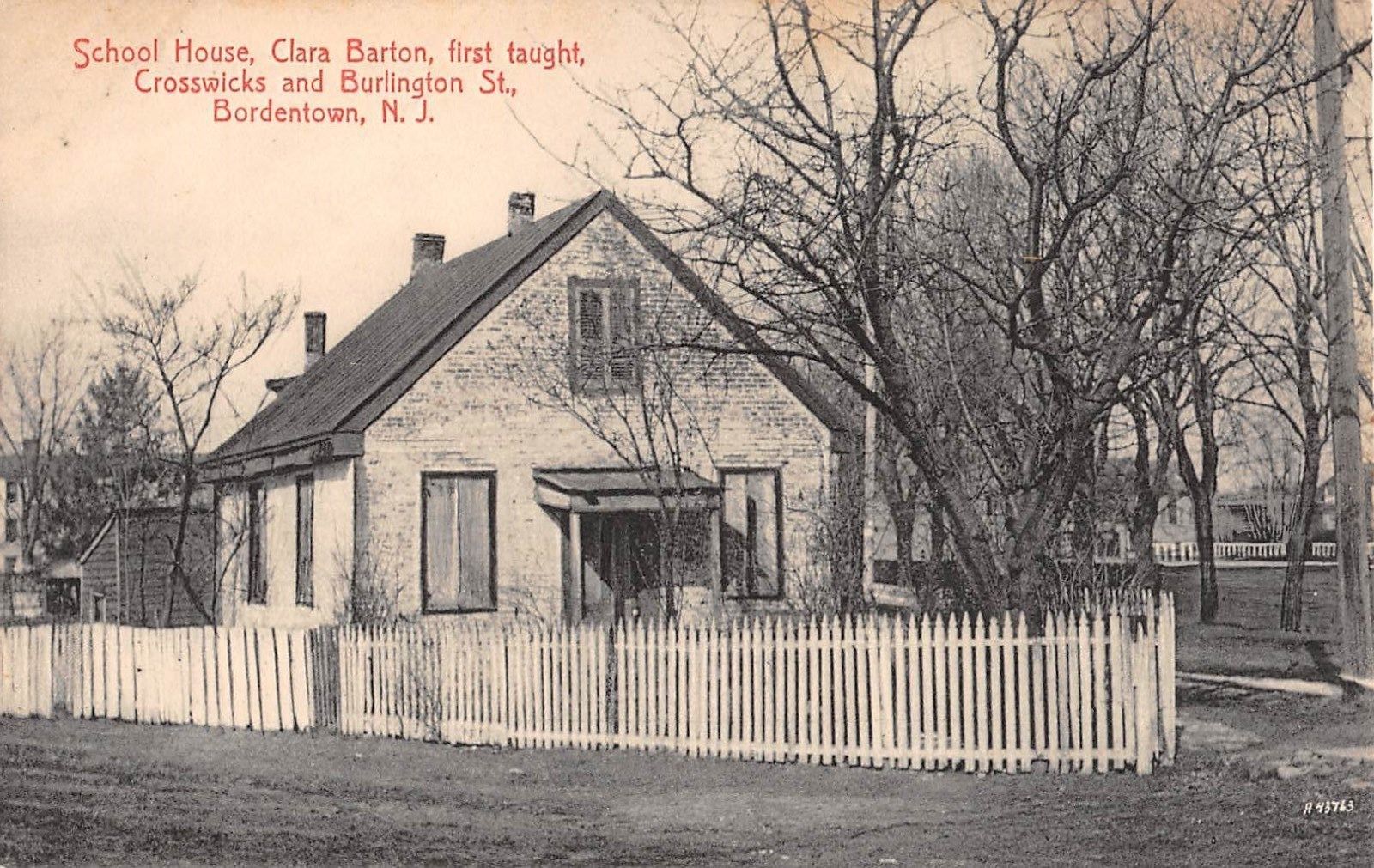 Bordentown - Clara Barton Schppl at Crosswicks and Birmingham Streets - c 1910