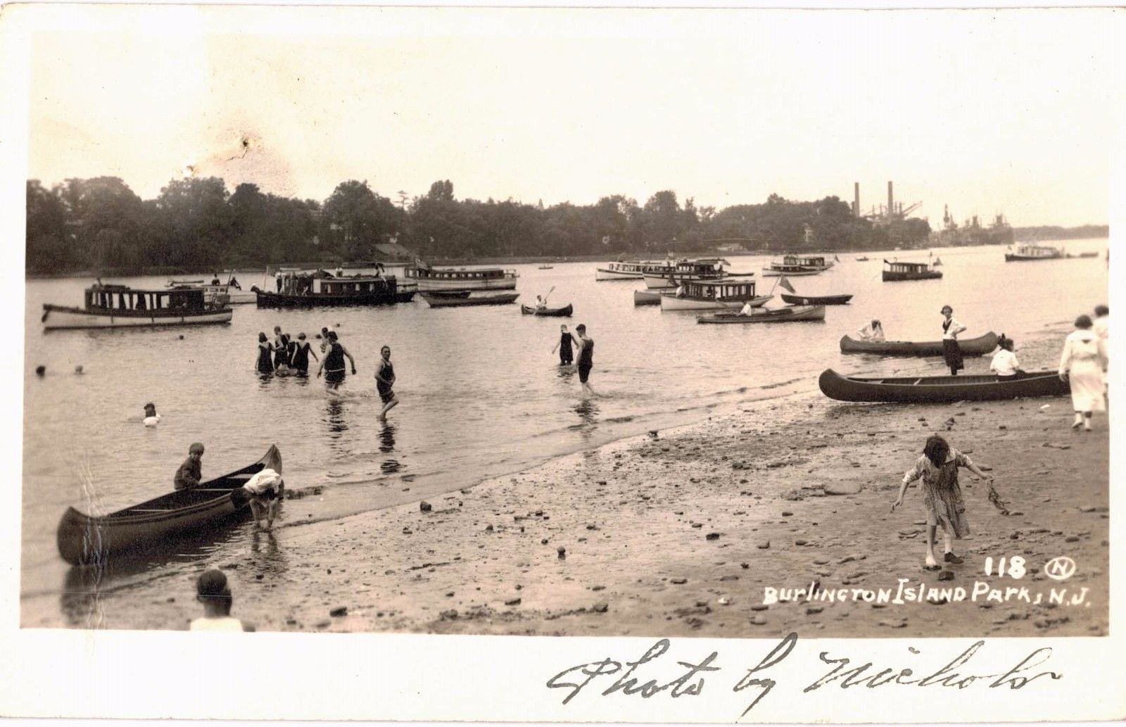 Burlington Island - Bathers and boaters