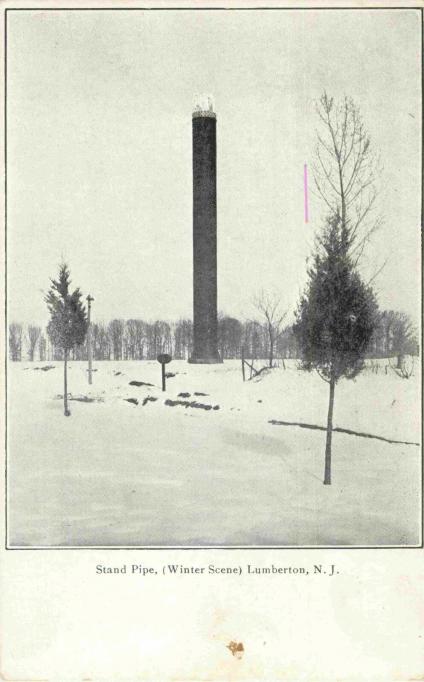 Lumberton - The town standpipe in Winter - c 1910