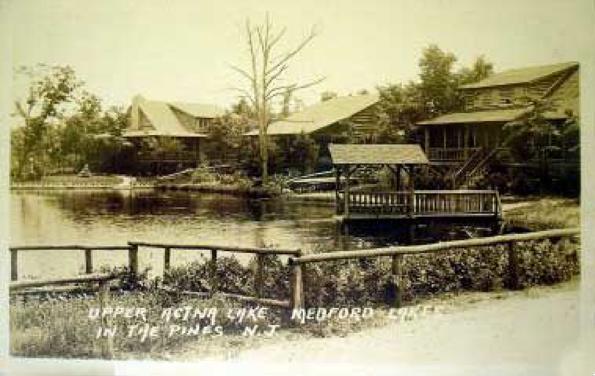 Medford Lakes - A view along the lake - 1930s