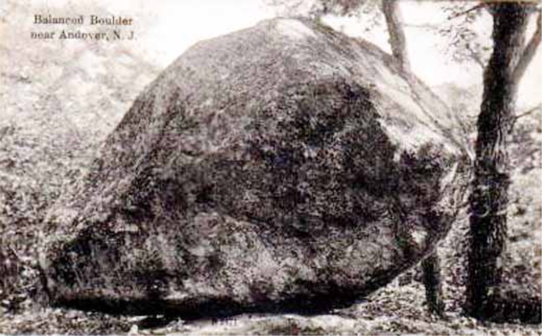 Andover vicinity - Balanced Boulder - c 1910