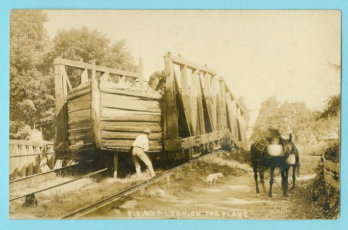 Lake Hopatcong - Fixing a leak on the plane - c 1910