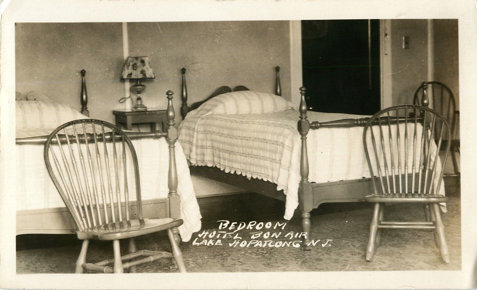 Lake Hopatcong - view of bedroom at the Hotel Bon Air