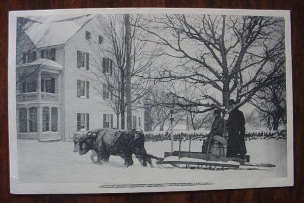 Stockholm - Horse drawn sledge thought to be a snow plow on a snowy day - 1906